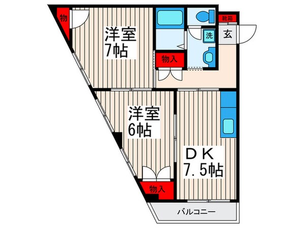 ﾃﾗｽ ﾌﾗﾜ-ﾌｨ-ﾙﾄﾞの物件間取画像